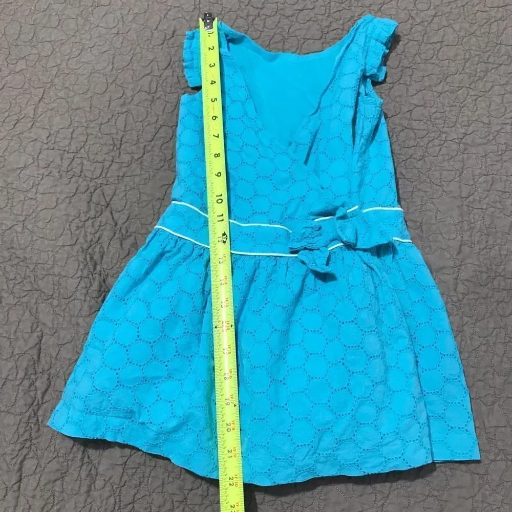 Janie and Jack Turquoise blue sleeveless dress…S81